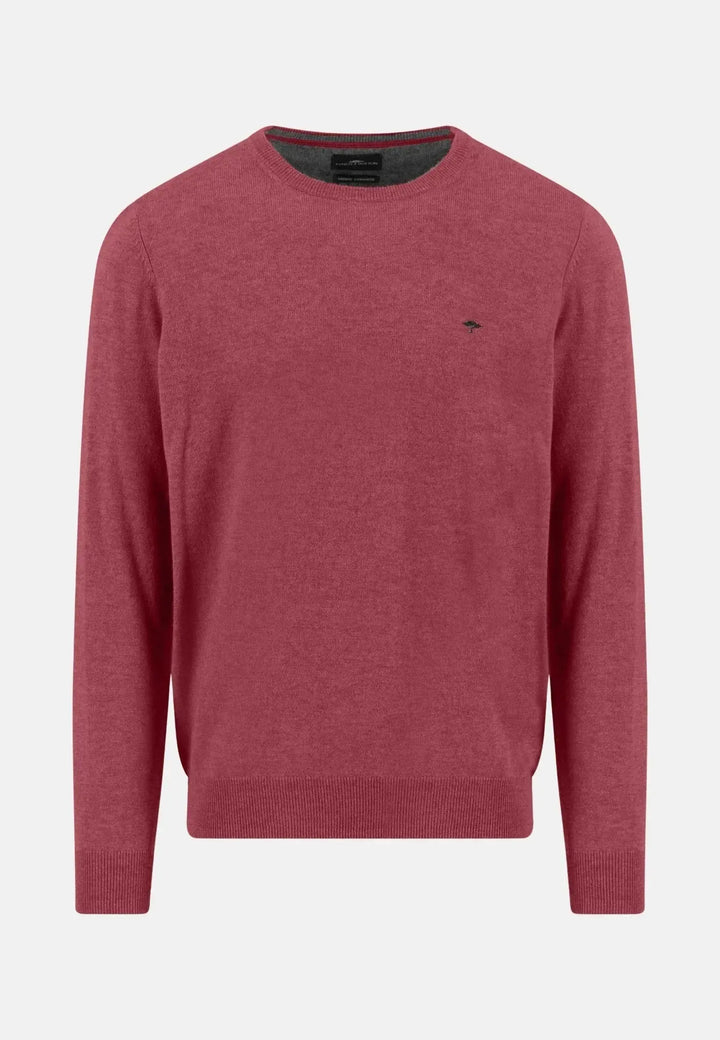 fynch-hatton-Merino Wool Cashmere Crewneck Knit Berry