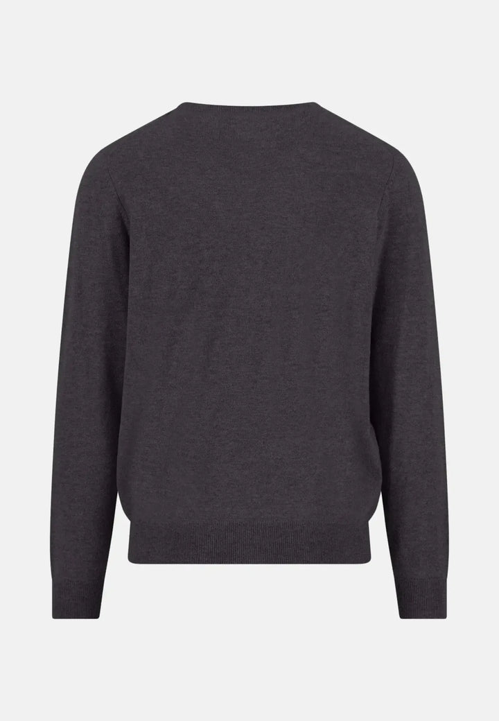 fynch-hatton-Merino Wool Cashmere Crewneck Knit Charcoal