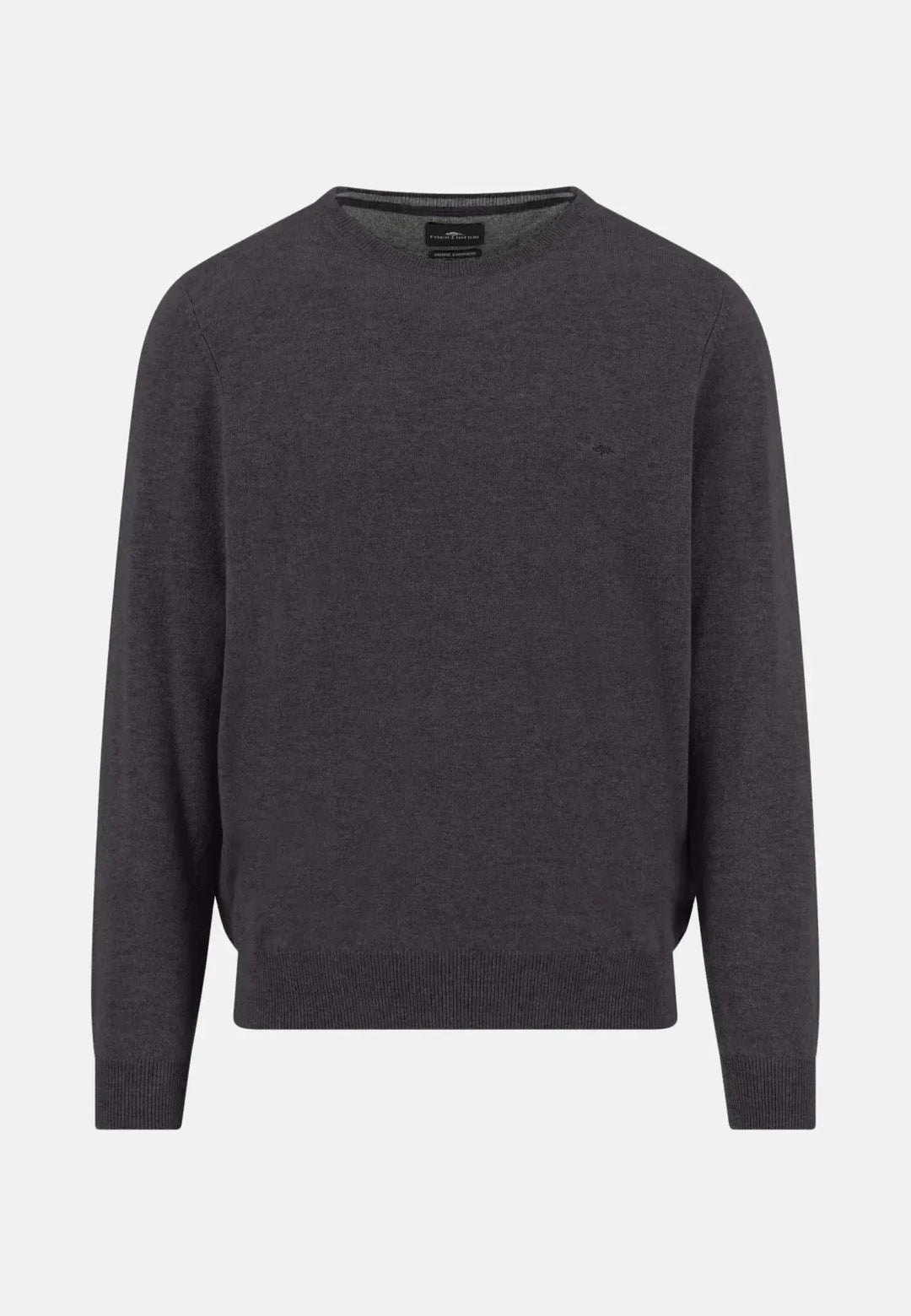 fynch-hatton-Merino Wool Cashmere Crewneck Knit Charcoal