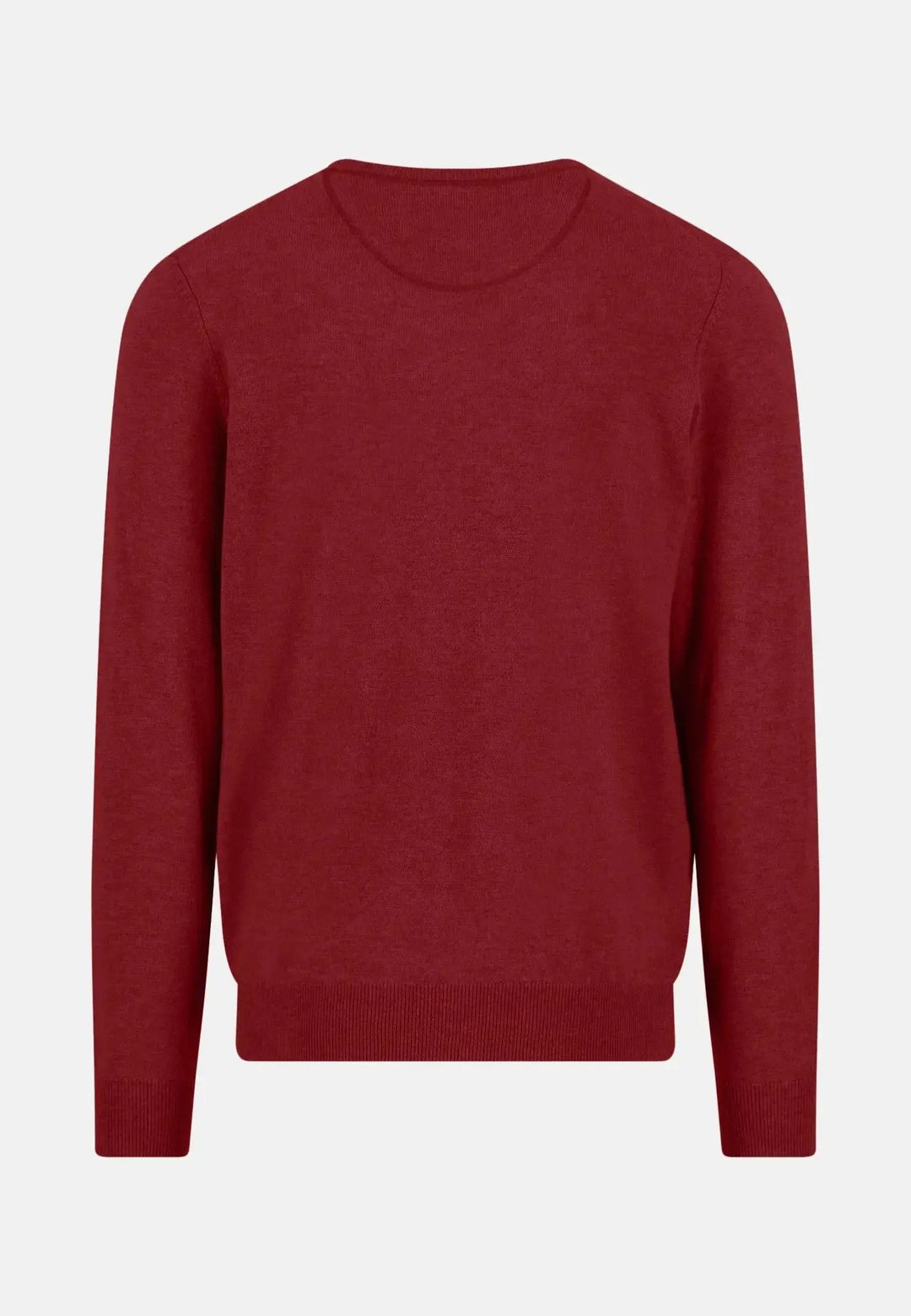 fynch-hatton-Merino Wool Cashmere Crewneck Knit Garnet Red