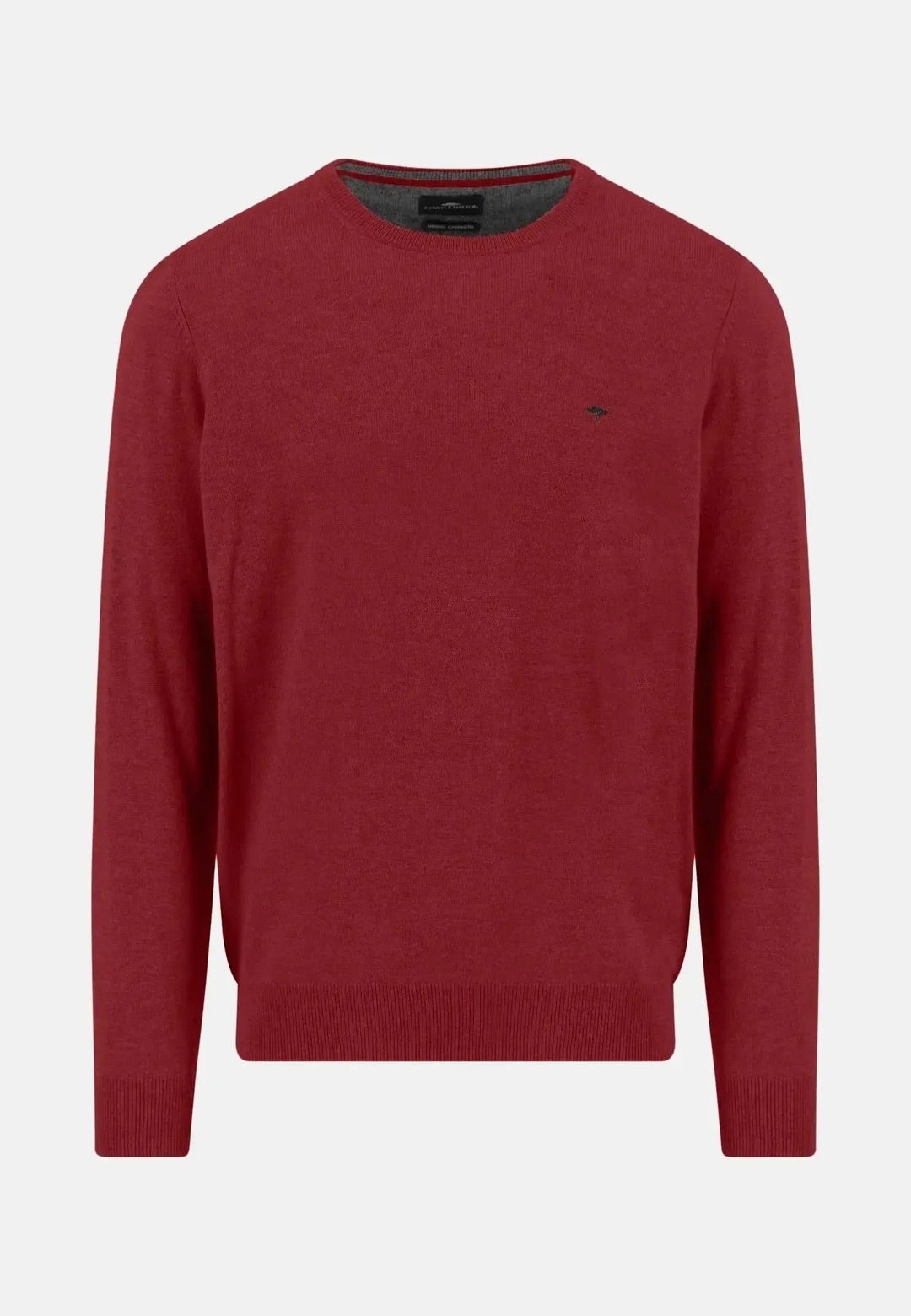 fynch-hatton-Merino Wool Cashmere Crewneck Knit Garnet Red