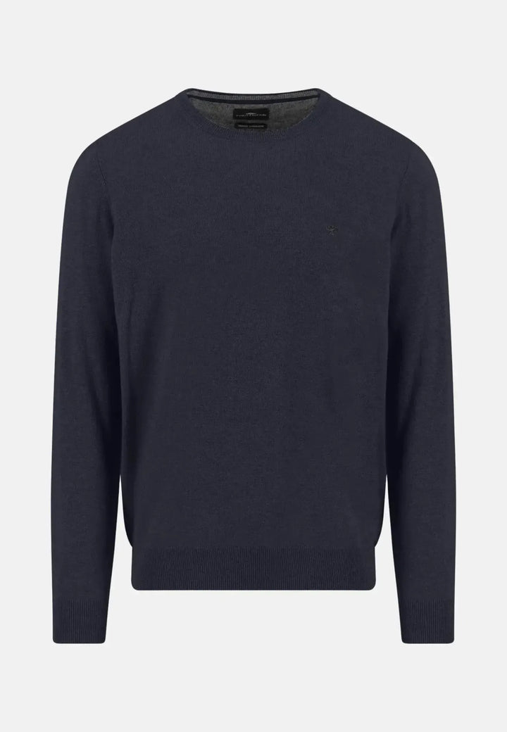 fynch-hatton-Merino Wool Cashmere Crewneck Knit Navy
