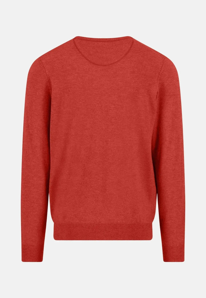 fynch-hatton-Merino Wool Cashmere Crewneck Knit Spicy Red
