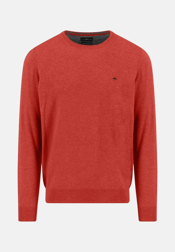 fynch-hatton-Merino Wool Cashmere Crewneck Knit Spicy Red