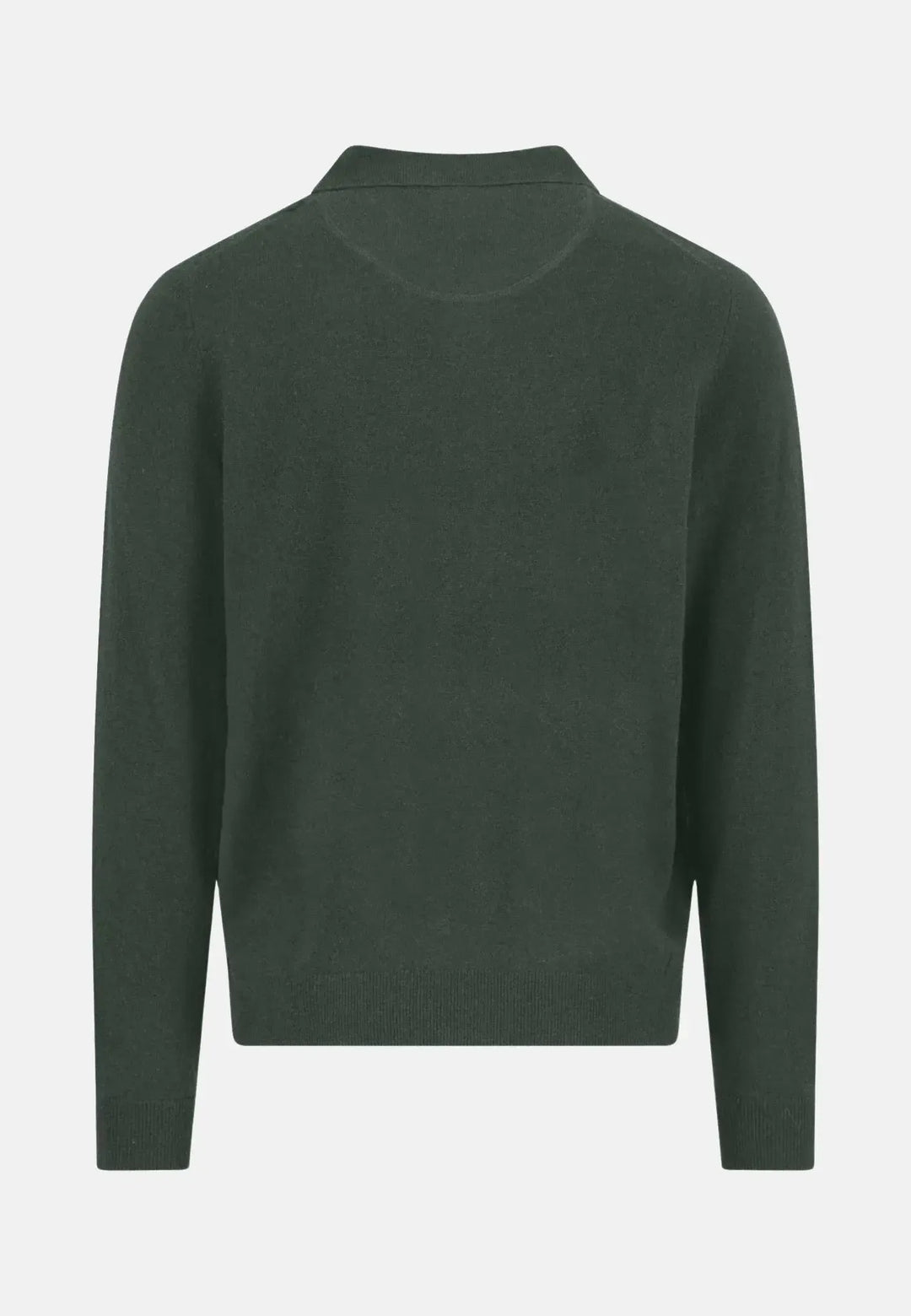 fynch-hatton-Merino Wool Cashmere Polo Collar Knit Dark Ivy