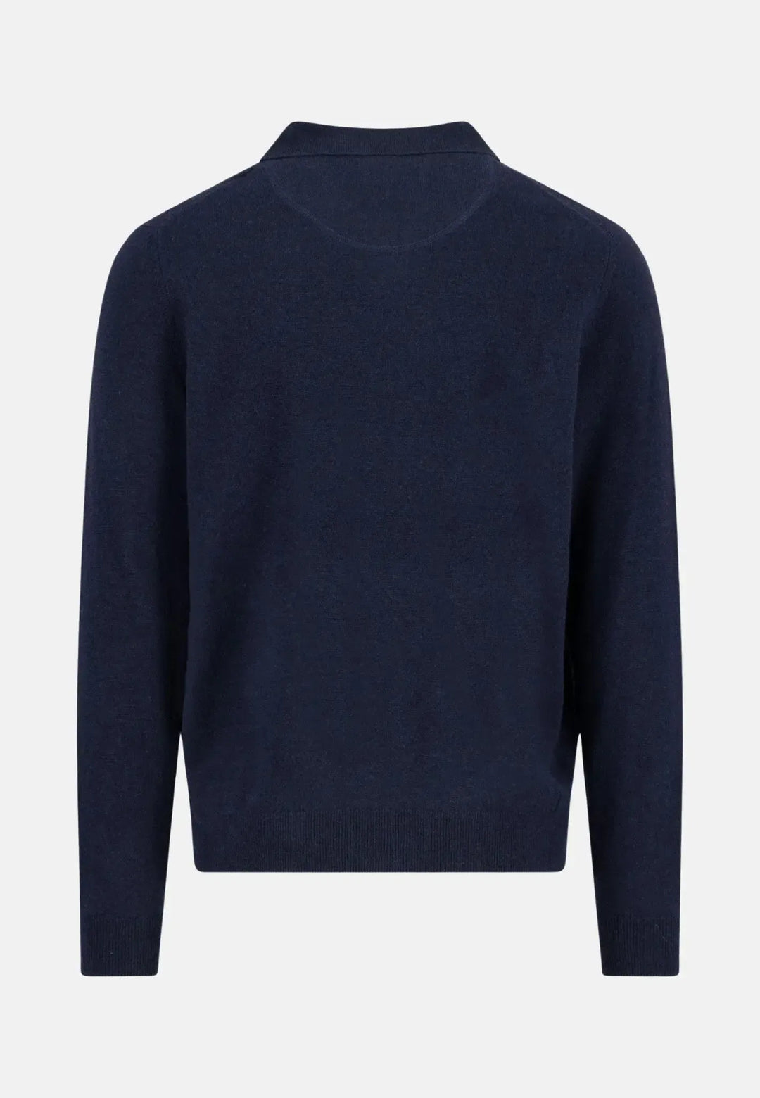 fynch-hatton-Merino Wool Cashmere Polo Collar Knit Navy