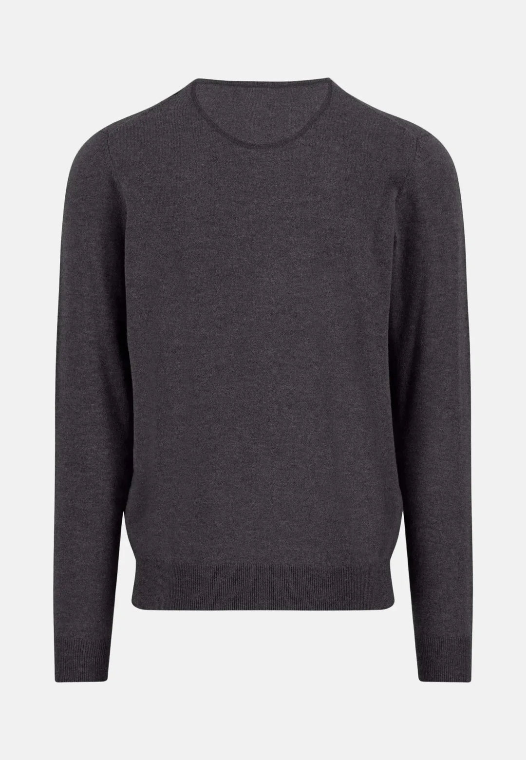 fynch-hatton-Merino Wool Cashmere V-Neck Knit Charcoal