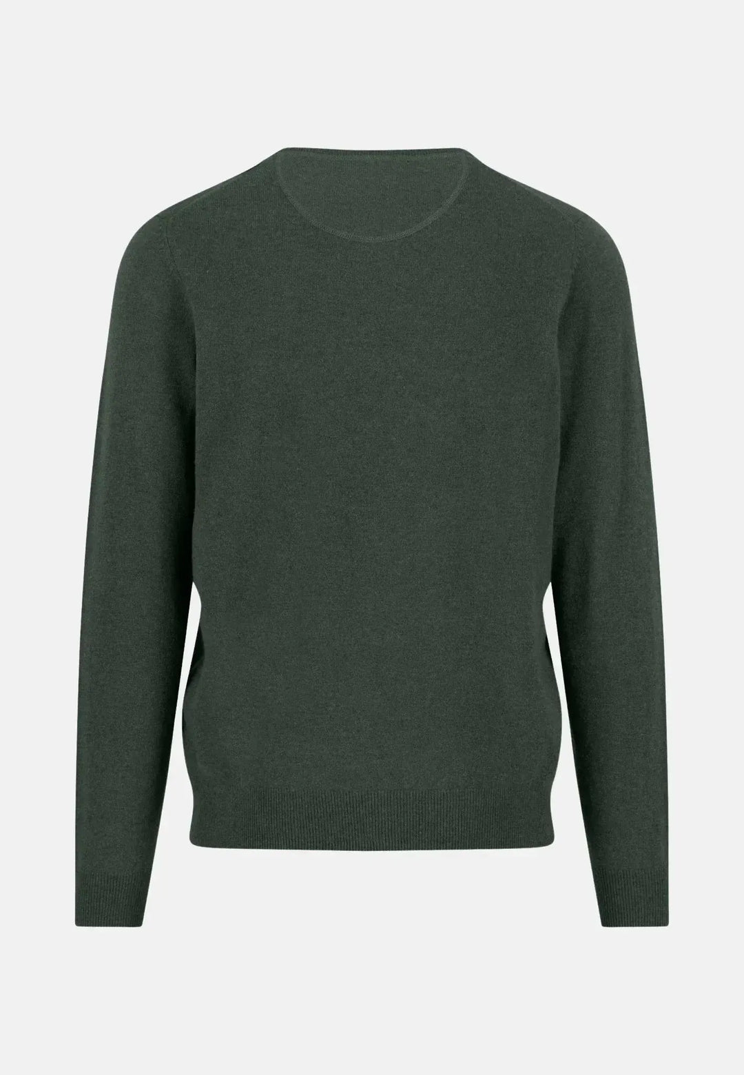 fynch-hatton-Merino Wool Cashmere V-Neck Knit Dark Ivy