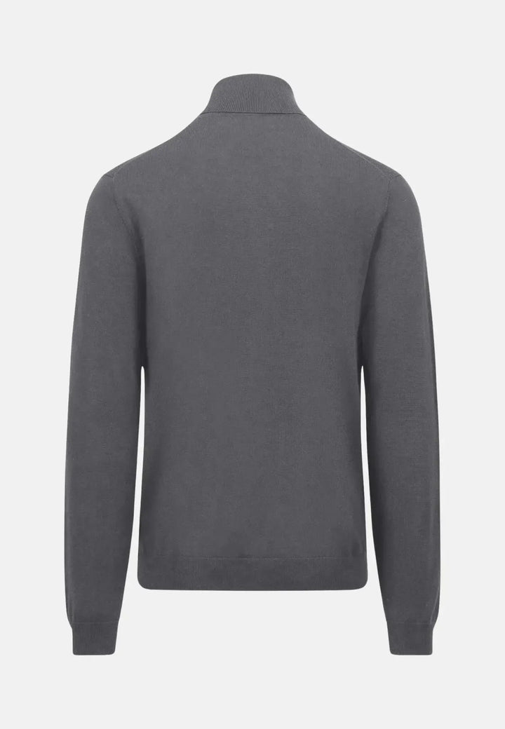 fynch-hatton-Merino Wool Rollneck Knit Steel