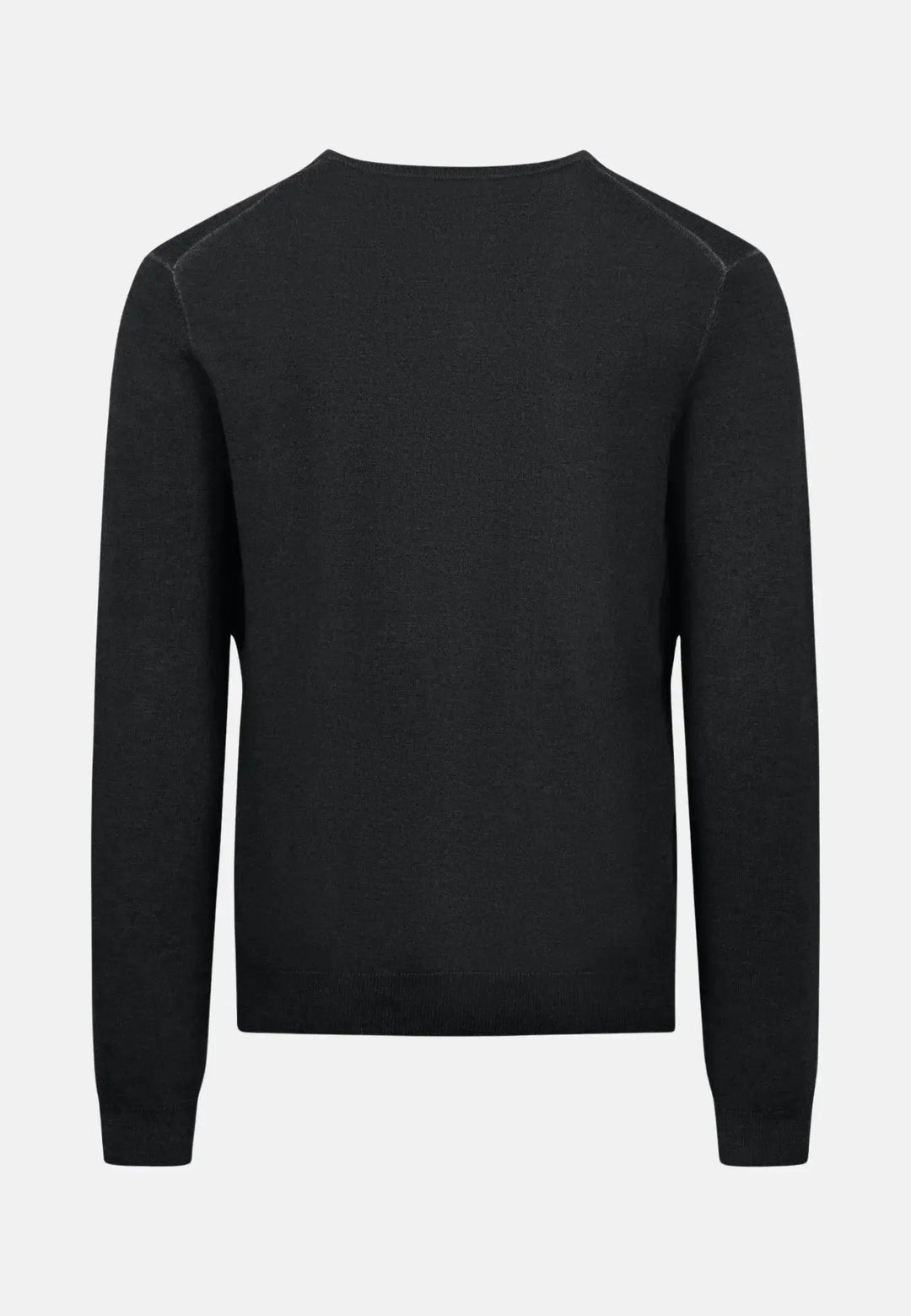 fynch-hatton-Merino Wool V-Neck Knit Black