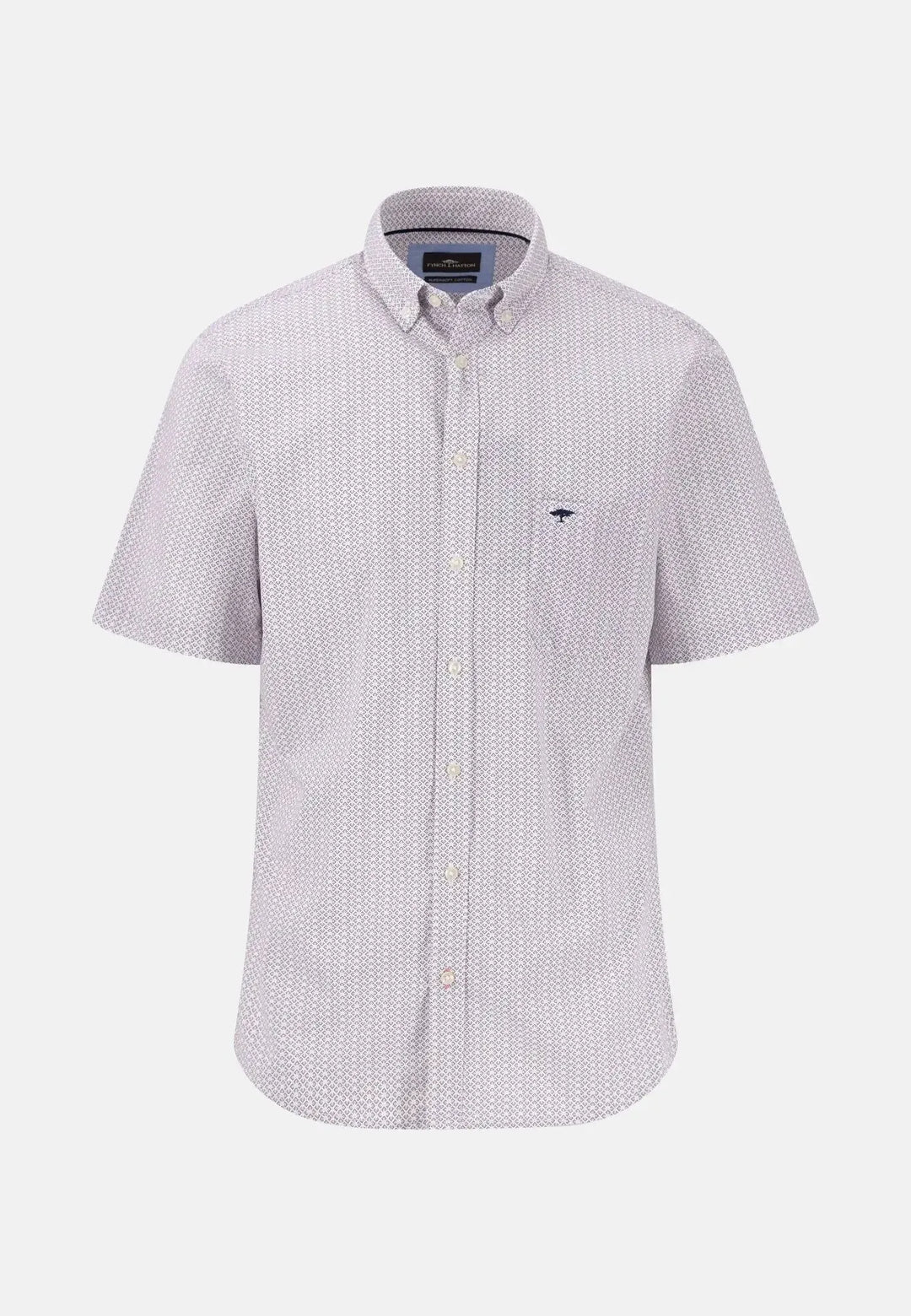 fynch-hatton-Minimal Cotton Poplin Short Sleeved Shirt Peony