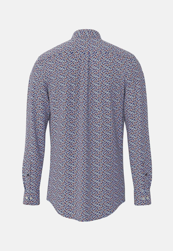 fynch-hatton-Modern Flower Print Shirt Navy