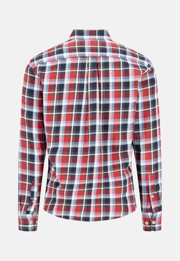 fynch-hatton-Multicolour Flannel Check Shirt Garnet Red