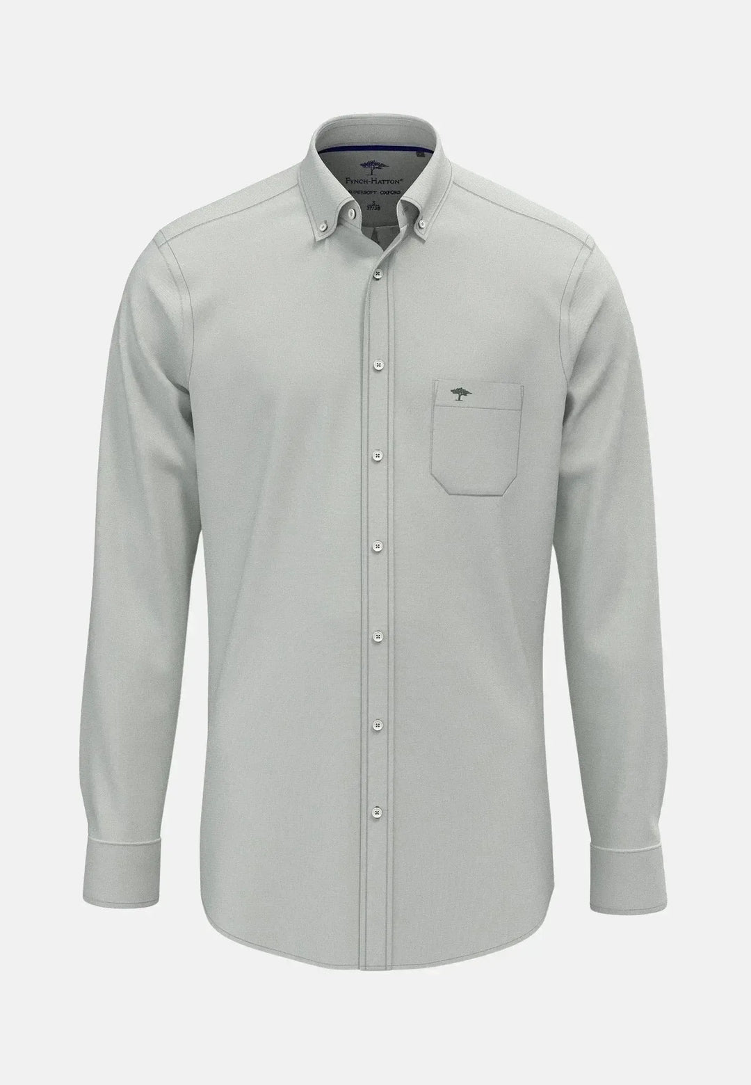 fynch-hatton-Oxford Solid Button Down Shirt Dark Leaf