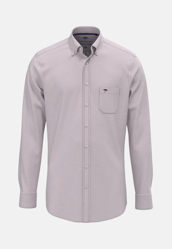 fynch-hatton-Oxford Solid Button Down Shirt Deep Merlot