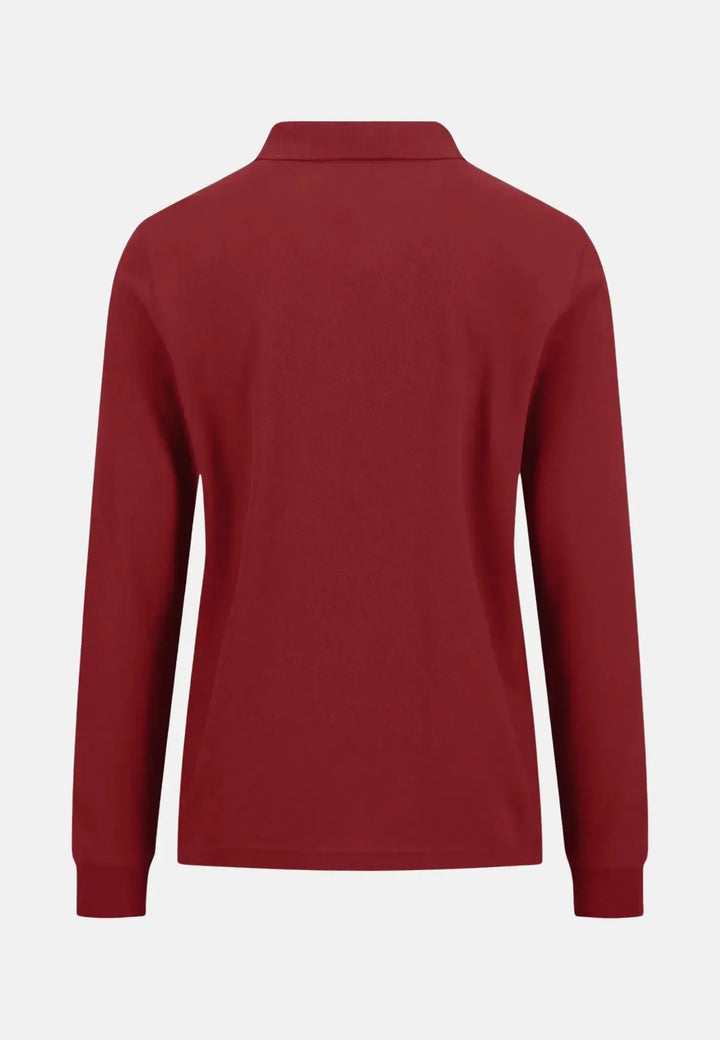 fynch-hatton-Premium Cotton Longsleeve Polo Shirt Garnet Red