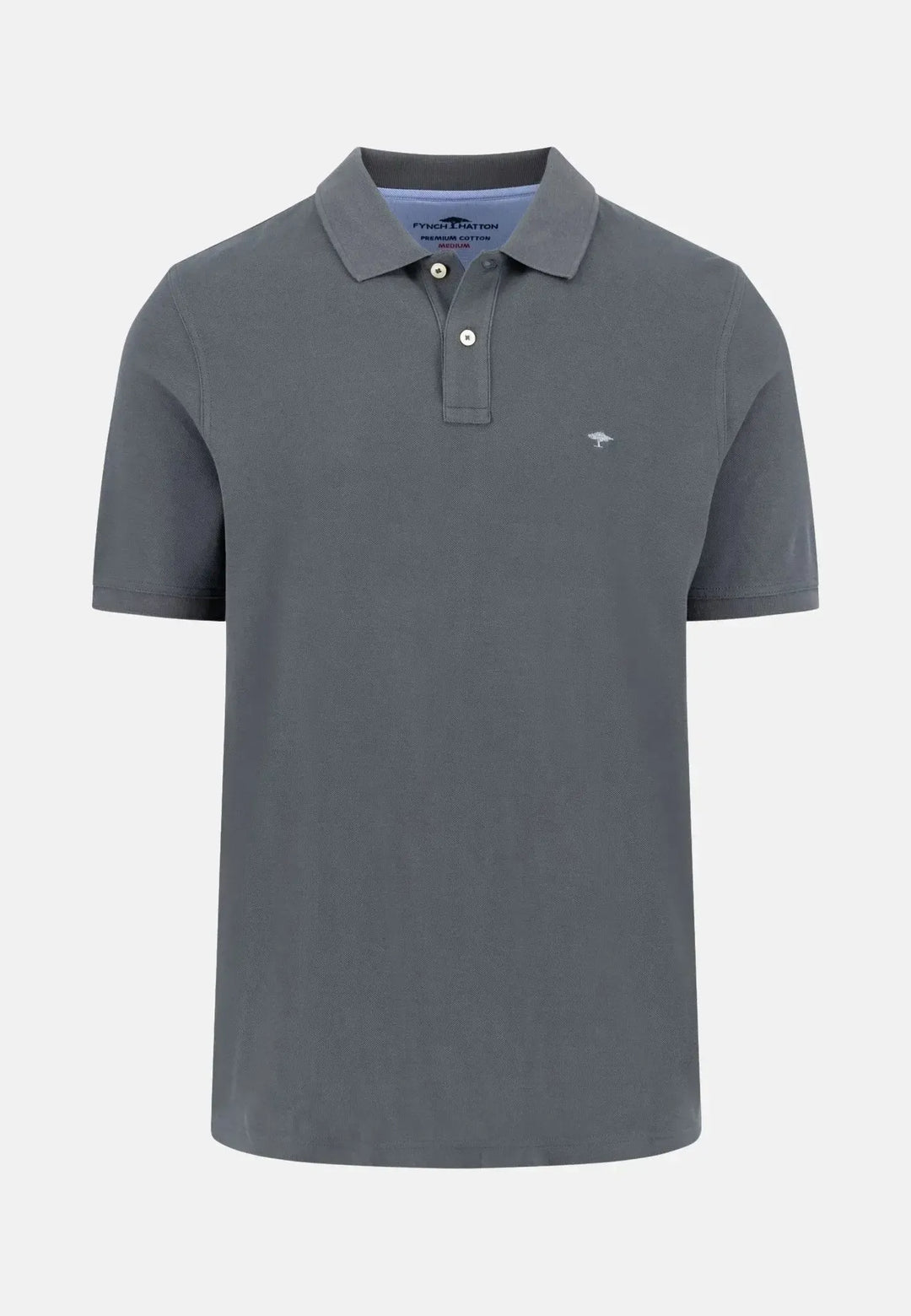 fynch-hatton-Premium Cotton Polo Shirt Asphalt