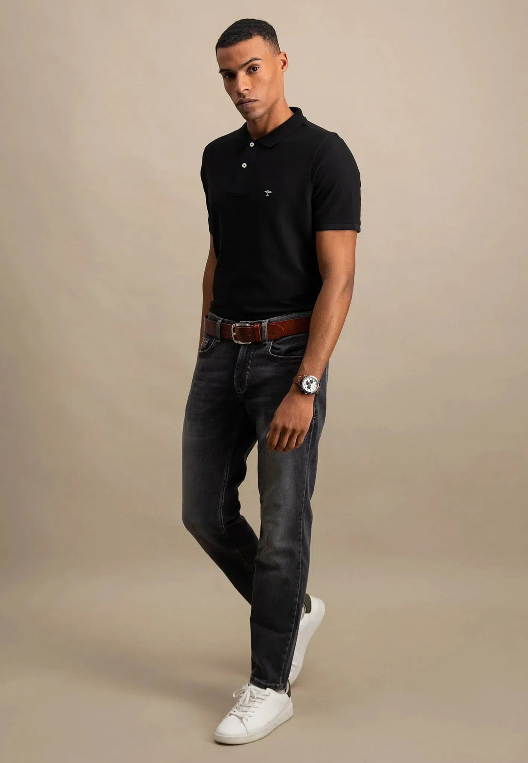 fynch-hatton-Premium Cotton Polo Shirt Black