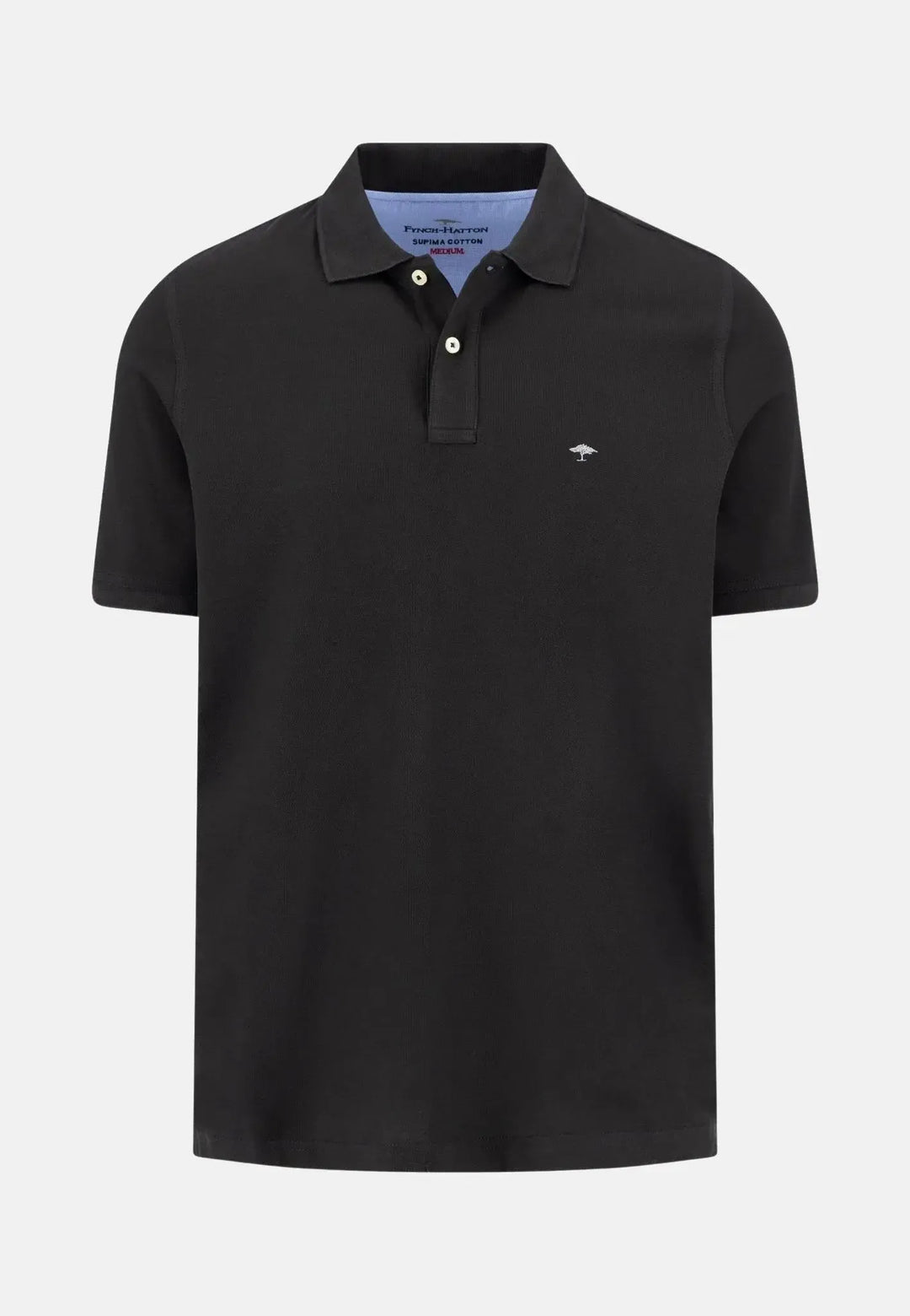 fynch-hatton-Premium Cotton Polo Shirt Black