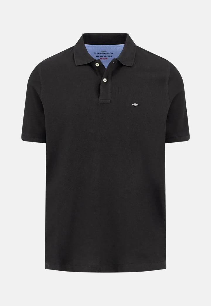fynch-hatton-Premium Cotton Polo Shirt Black