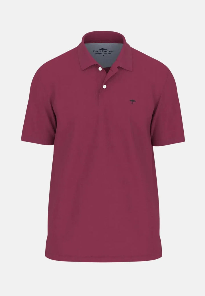 fynch-hatton-Premium Cotton Polo Shirt Dark Crimson