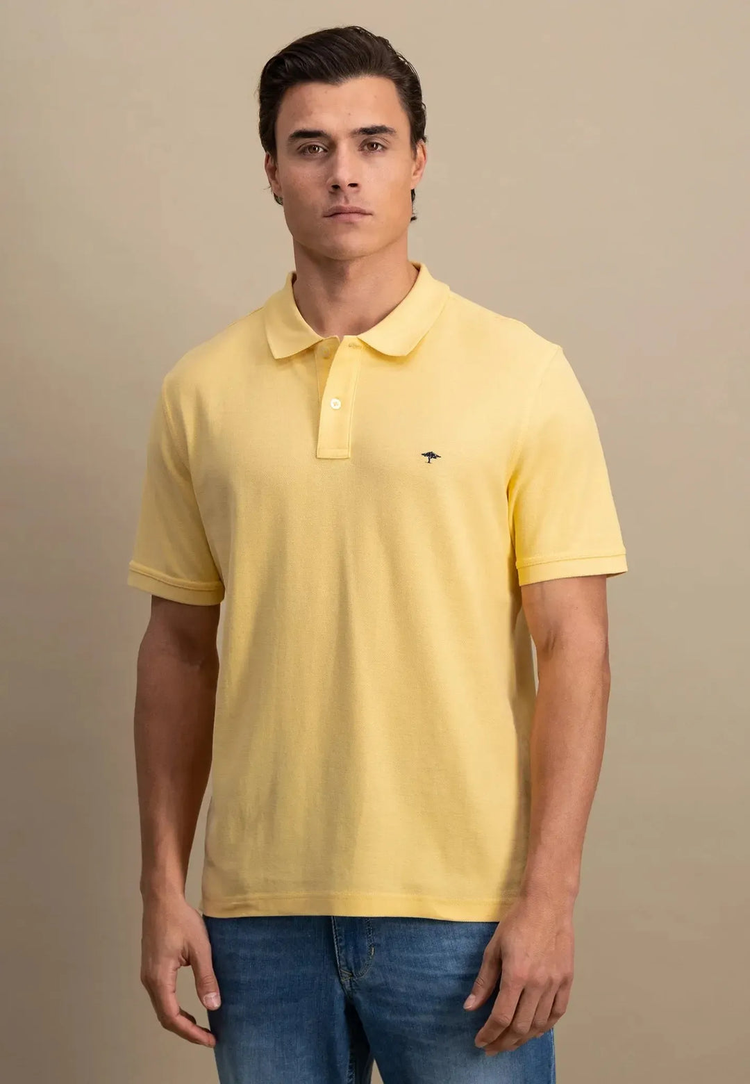 fynch-hatton-Premium Cotton Polo Shirt Pale Yellow