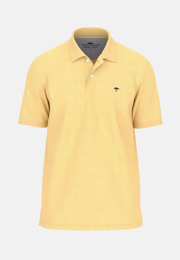 fynch-hatton-Premium Cotton Polo Shirt Pale Yellow
