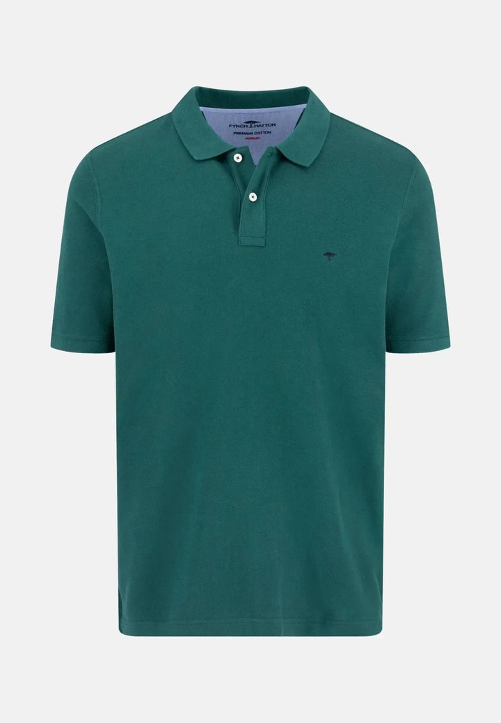 fynch-hatton-Premium Cotton Polo Shirt Pine Green