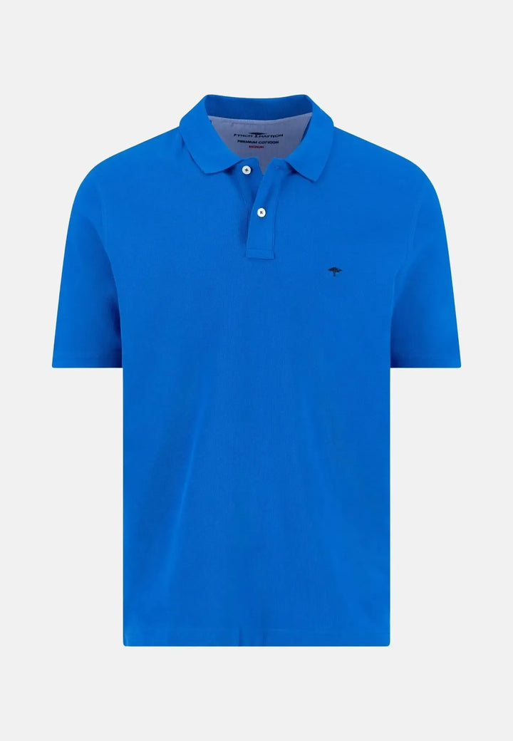 fynch-hatton-Premium Cotton Polo Shirt Strong Blue