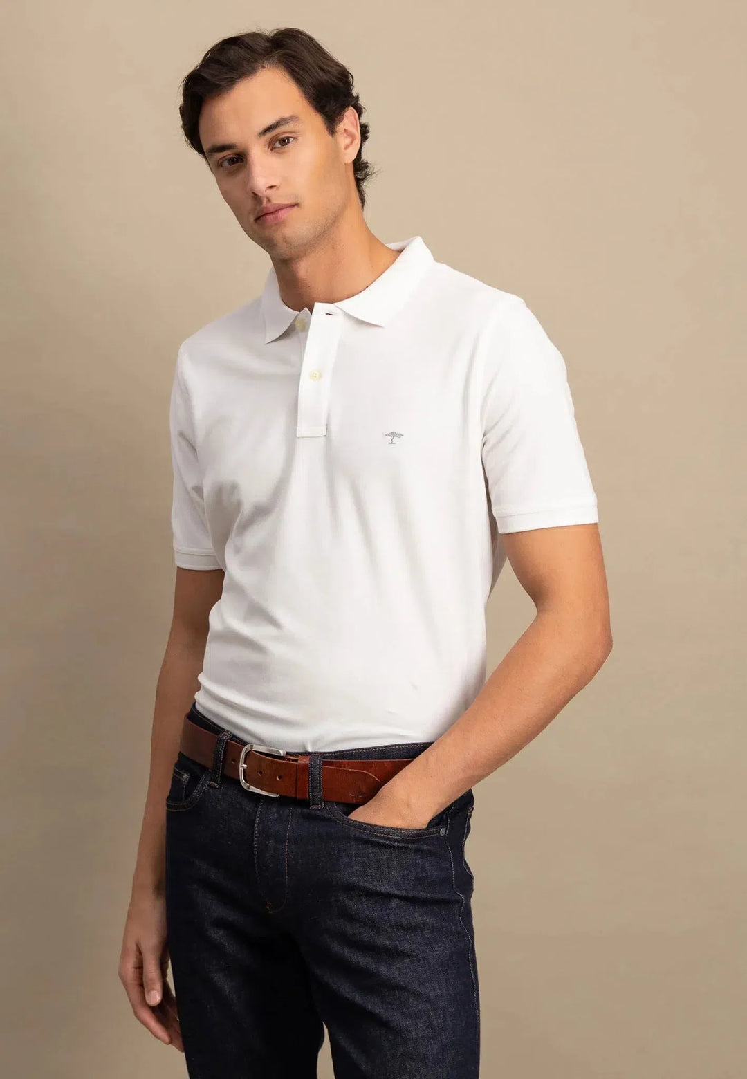 fynch-hatton-Premium Cotton Polo Shirt White