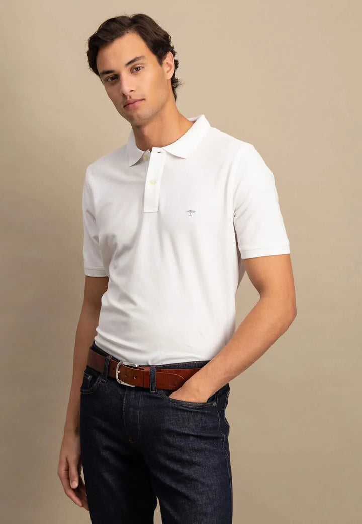 fynch-hatton-Premium Cotton Polo Shirt White