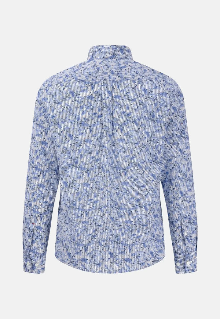 fynch-hatton-Premium Digital Prints Shirt Stong Blue