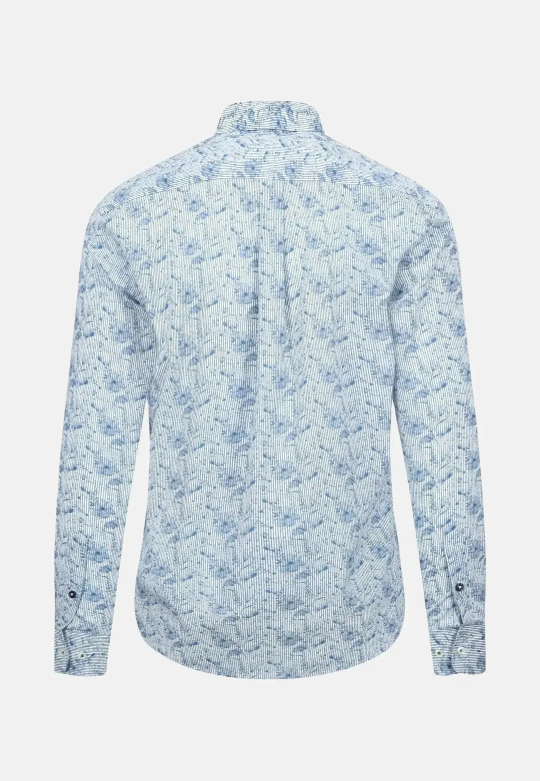 fynch-hatton-Premium Flowers Print Shirt Cloud Blue
