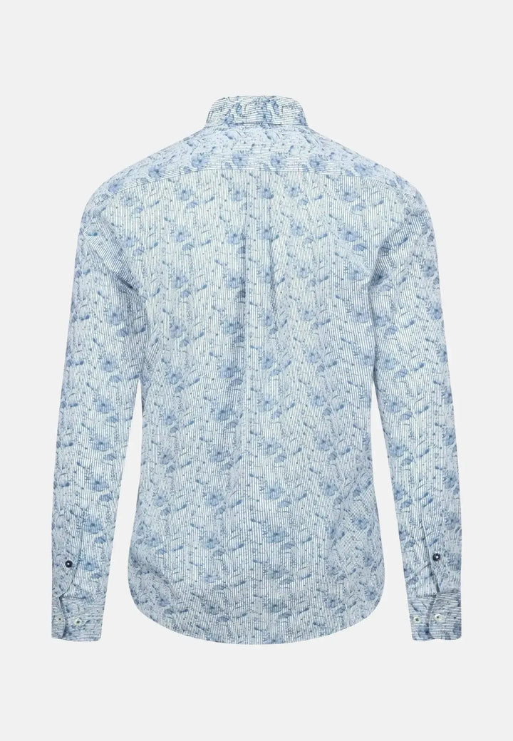 fynch-hatton-Premium Flowers Print Shirt Cloud Blue