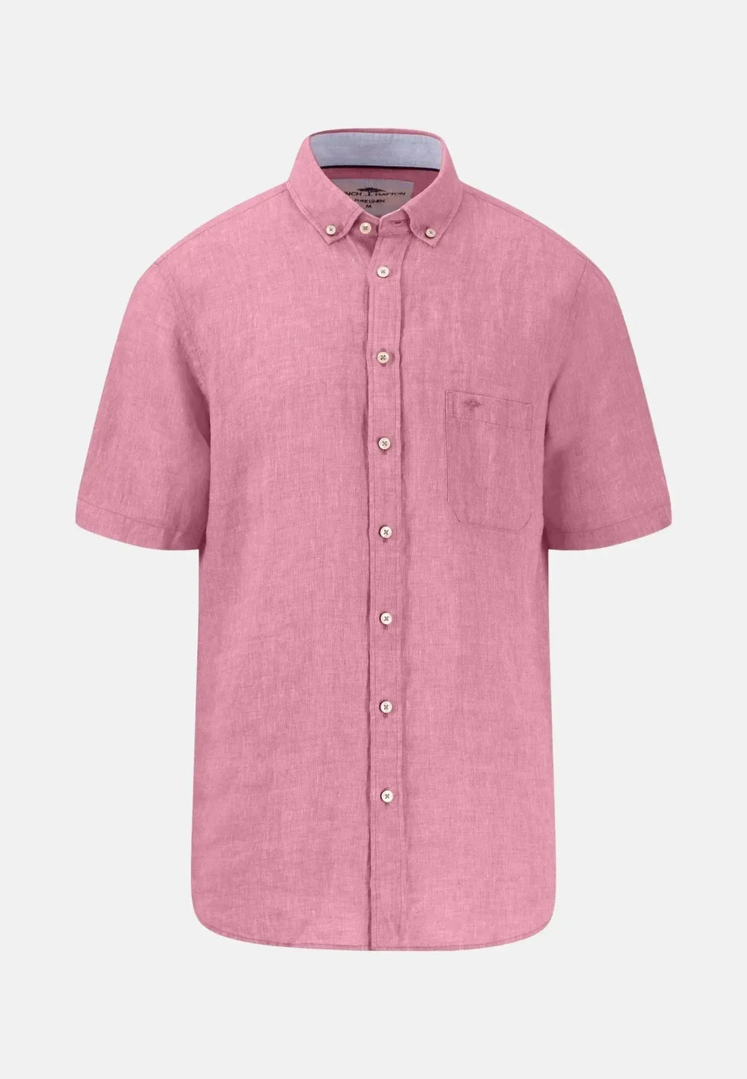 fynch-hatton-Premium Linen Button Down Short Sleeved Shirt Peony