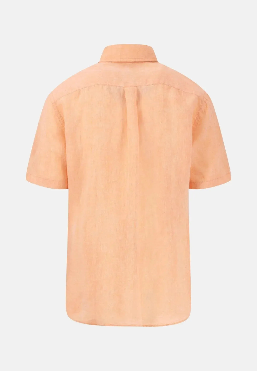fynch-hatton-Premium Linen Button Down Short Sleeved Shirt Sunny Orange