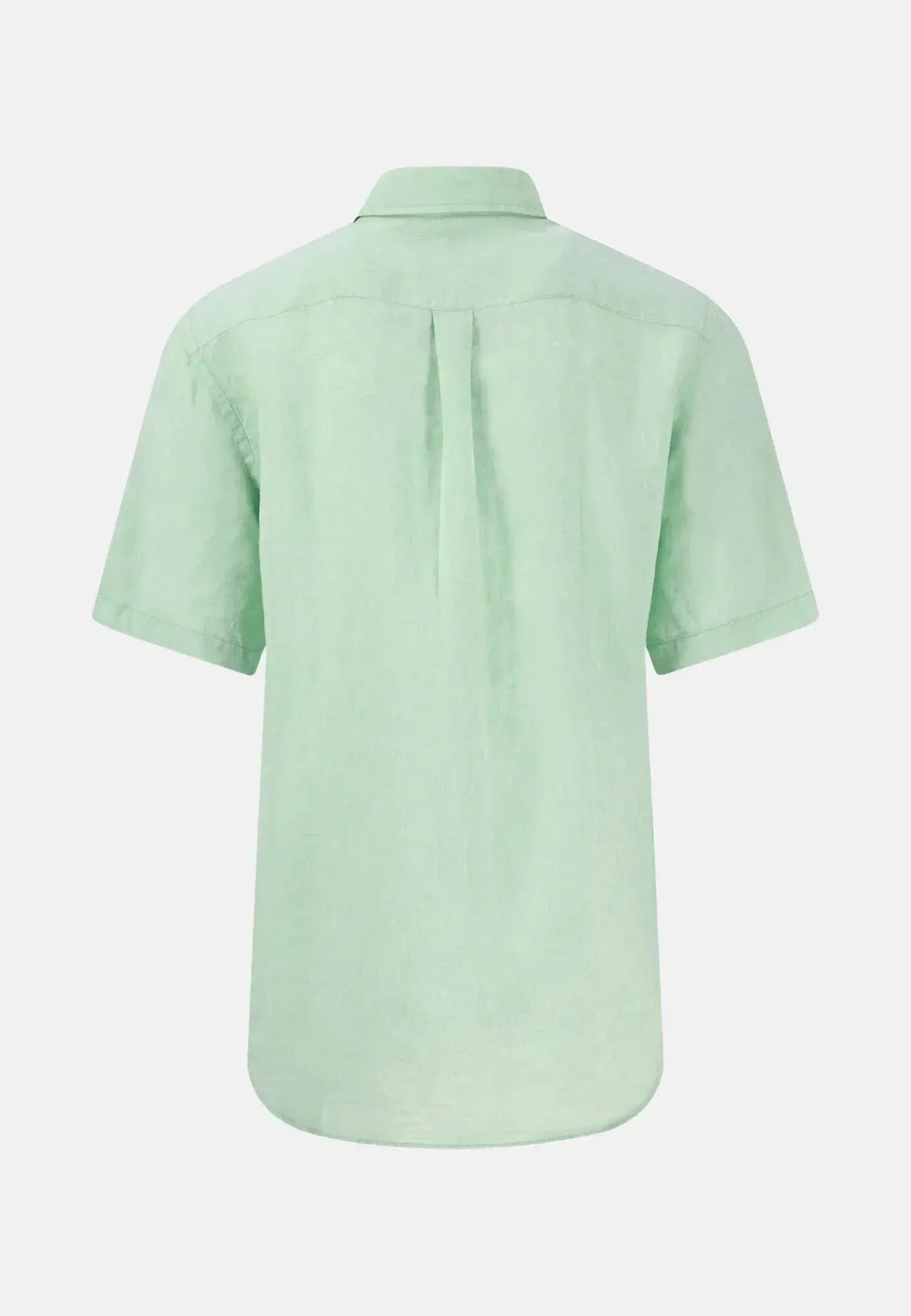 fynch-hatton-Premium Linen Button Down Short Sleeved Shirt Turf Green