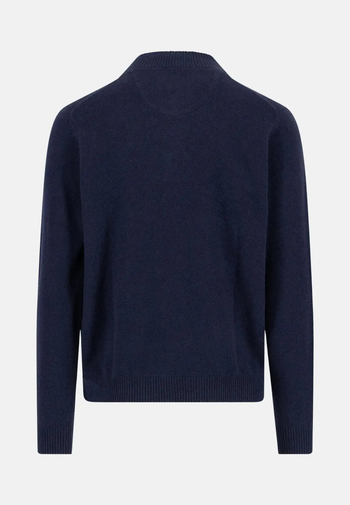 fynch-hatton-Pure Cashmere 1/4 Zip Knit Navy
