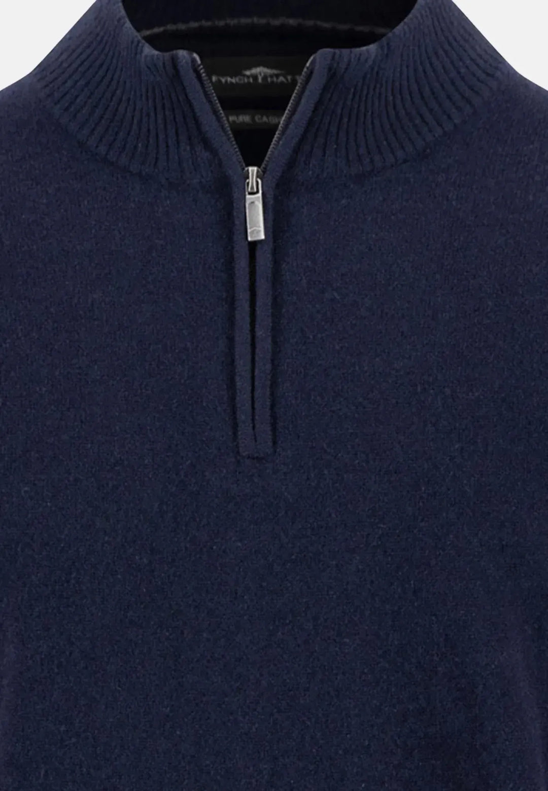 fynch-hatton-Pure Cashmere 1/4 Zip Knit Navy
