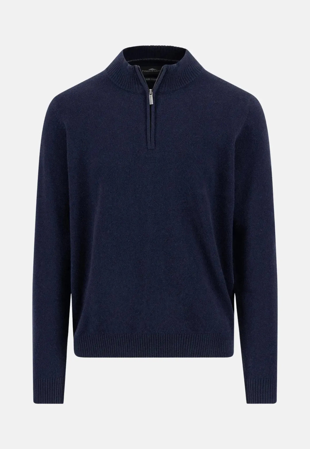 fynch-hatton-Pure Cashmere 1/4 Zip Knit Navy