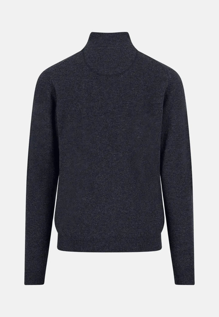fynch-hatton-Pure Lambswool 1/4 Zip Knit Navy