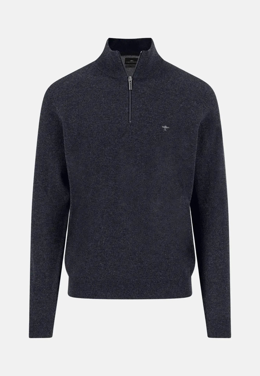 fynch-hatton-Pure Lambswool 1/4 Zip Knit Navy