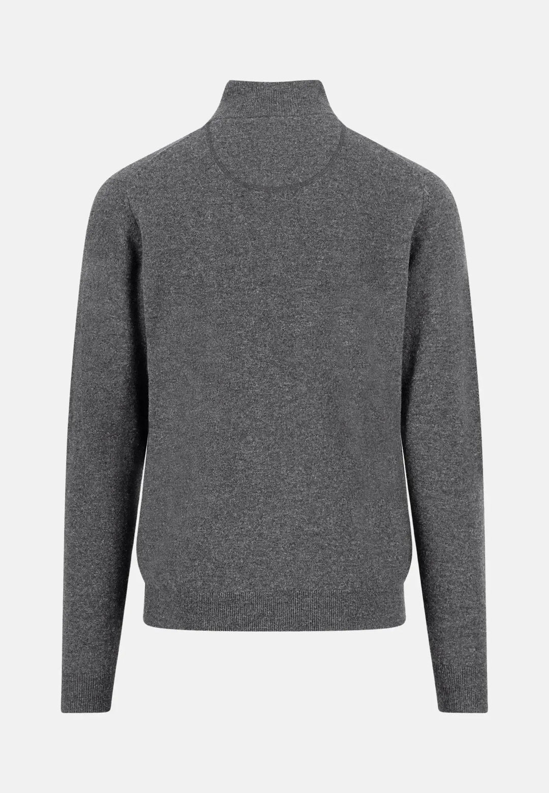 fynch-hatton-Pure Lambswool 1/4 Zip Knit Steel