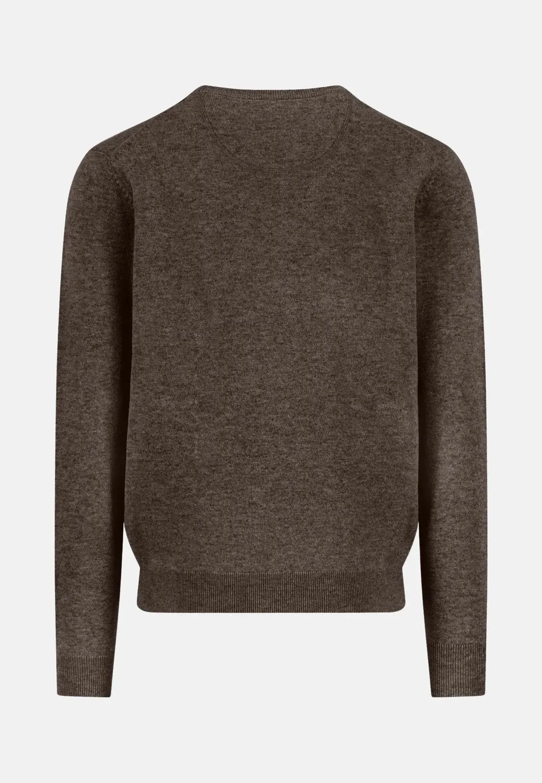 fynch-hatton-Pure Lambswool Crewneck Knit Dark Chocolate