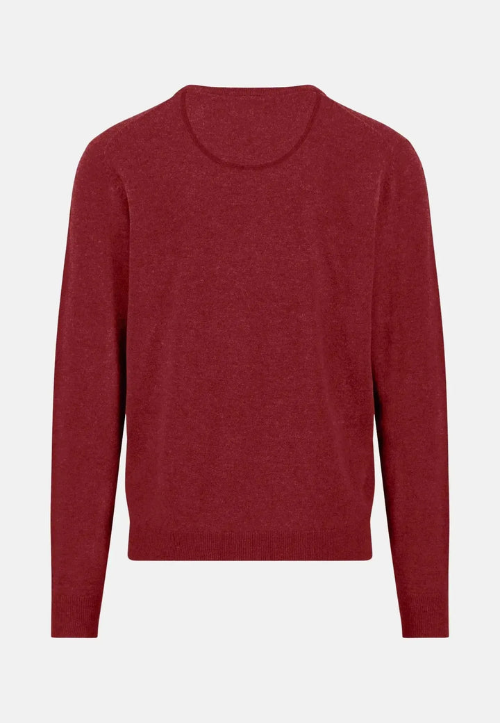 fynch-hatton-Pure Lambswool Crewneck Knit Garnet Red