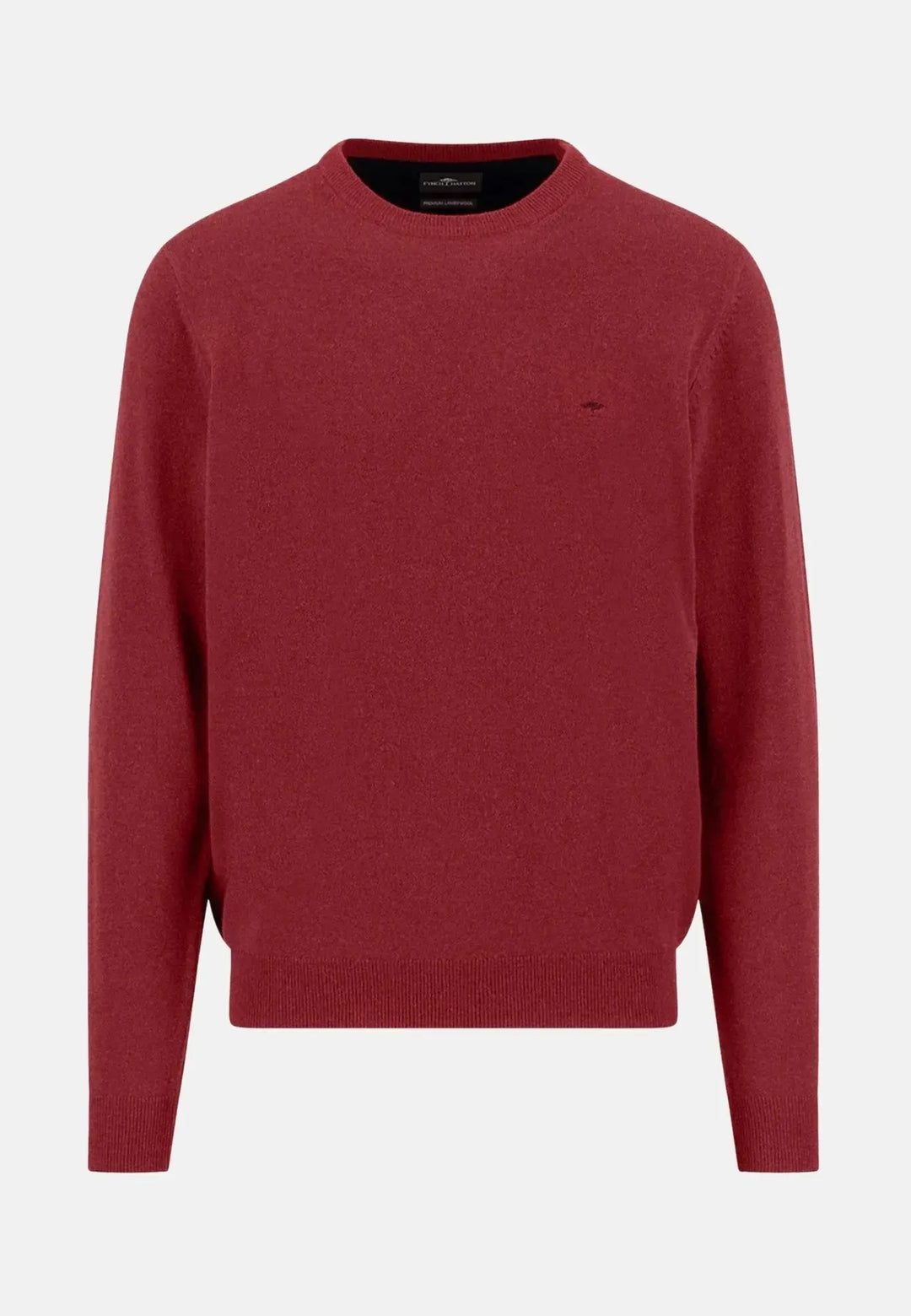 fynch-hatton-Pure Lambswool Crewneck Knit Garnet Red