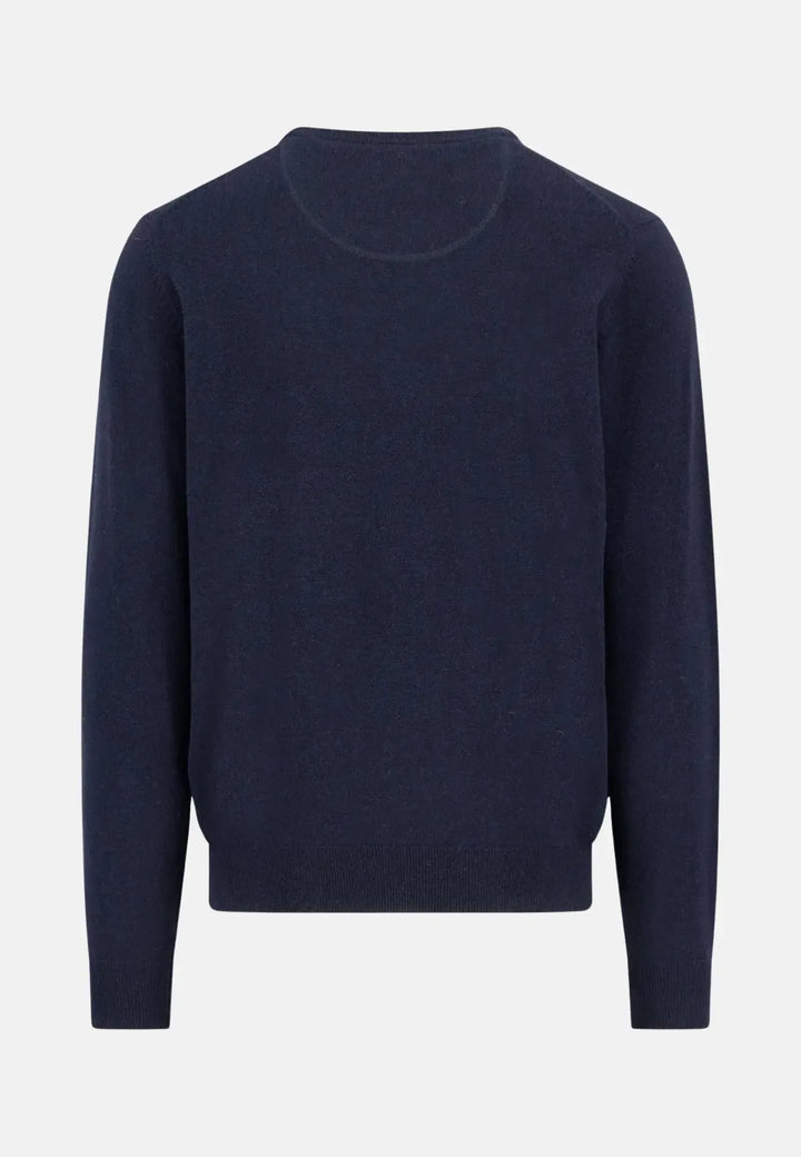 fynch-hatton-Pure Lambswool Crewneck Knit Navy