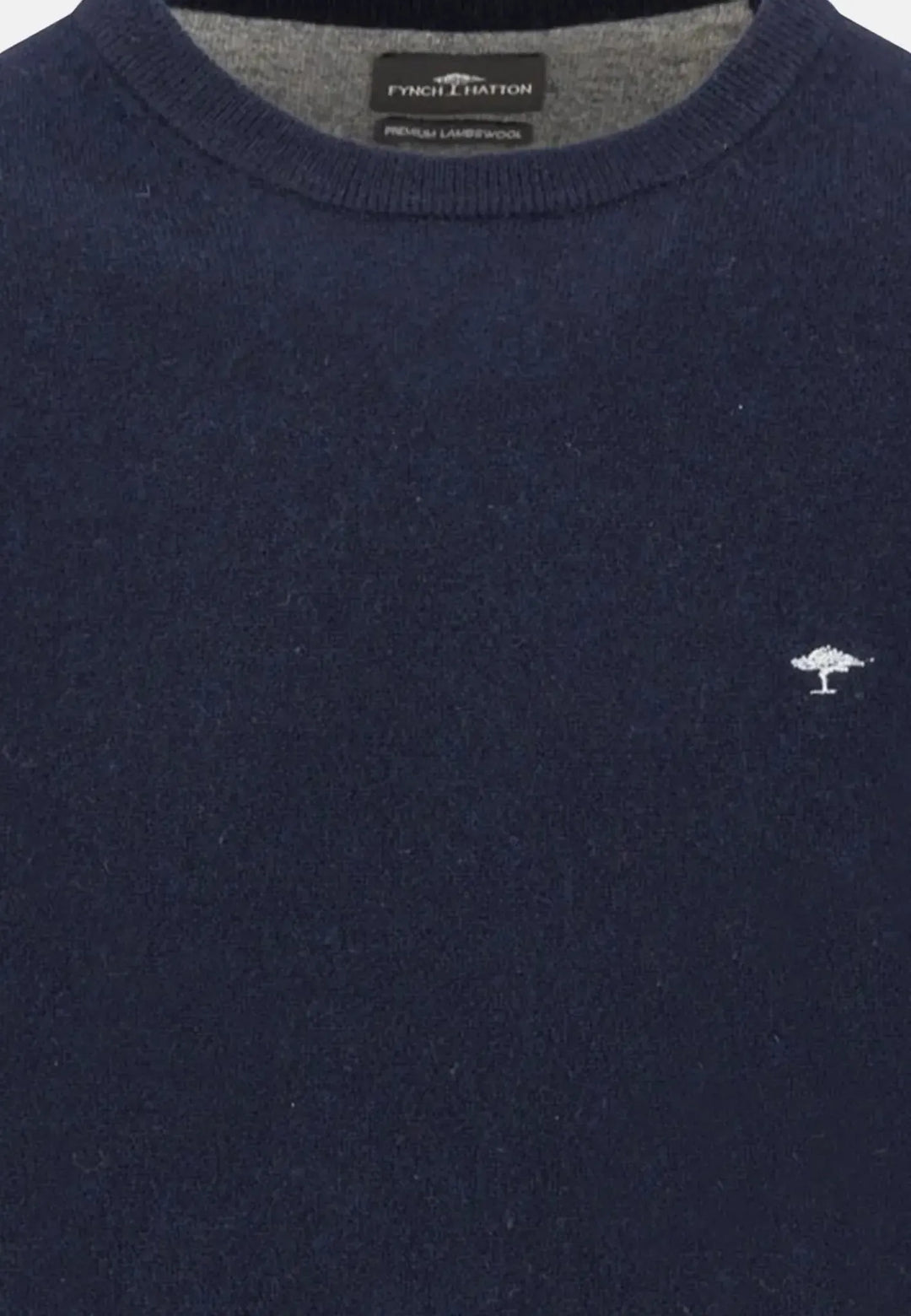 fynch-hatton-Pure Lambswool Crewneck Knit Navy
