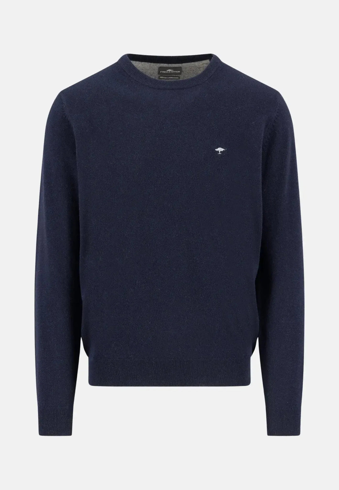 fynch-hatton-Pure Lambswool Crewneck Knit Navy
