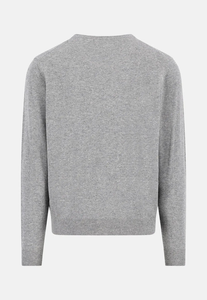 fynch-hatton-Pure Lambswool Crewneck Knit Steel